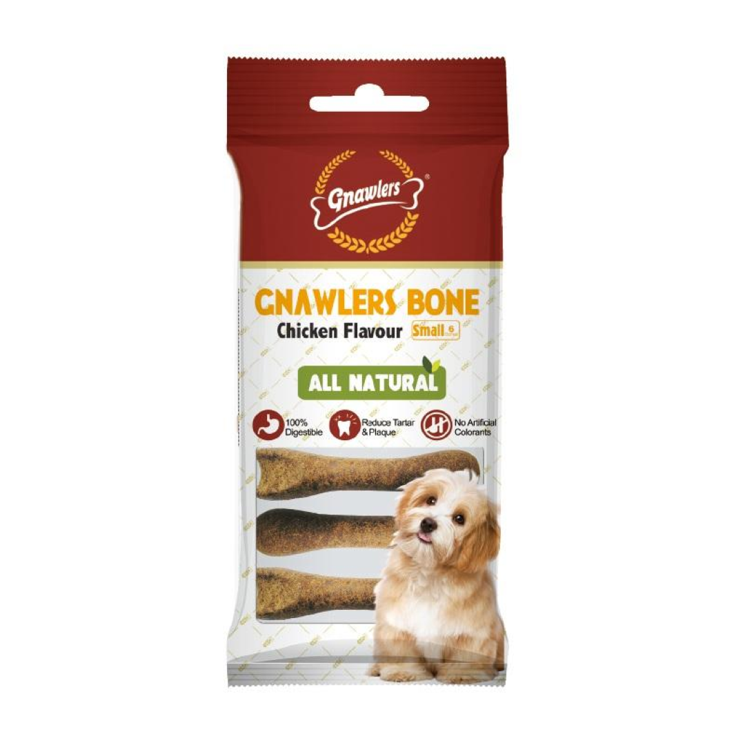 5" GNAWLERS BONE 1PC CHICKEN FLAVOUR 95GR